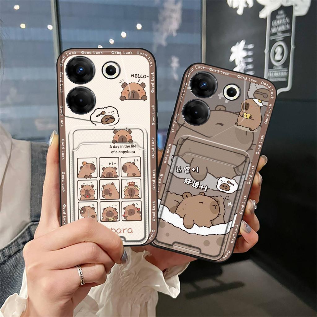 TPU Card Slot Phone Case For Tecno Camon20 Pro 5G/CK8n Fashion Design Cute Graffiti Cover Shockproof Silicone Cartoon