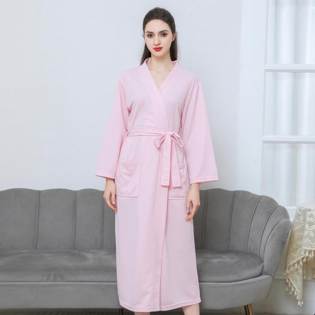 Leichter Waffel-Kimono-Bademantel für Herren – Homewear im Hotel-Stil für Frühling und Sommer