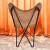 Vintage Inspired Butterfly Leather Lounge Chair Handmade with Genuine Leather Perfect for Modern Boho Home Decor