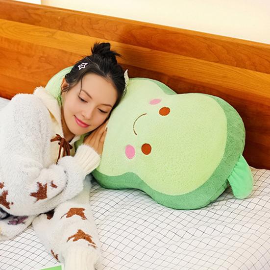 Smiling Pea Body Pillow Soft Plush Cushion for Adults Kids Funny Vegetable Hugging Pillow