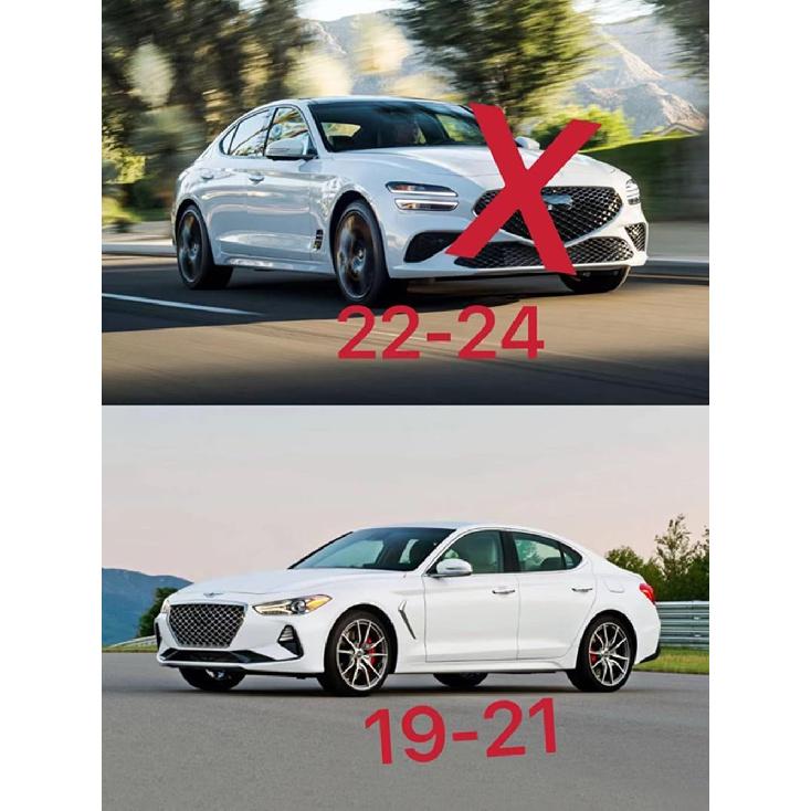 ABS Car Exterior Door Handle Cover Set Outside Door Handle Cover Compatible with Genesis G70 2019-2021 Accessories (Carbon Fiber Style, Button