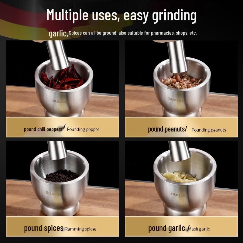 304 Stainless Steel Solid Garlic Masher Pestle