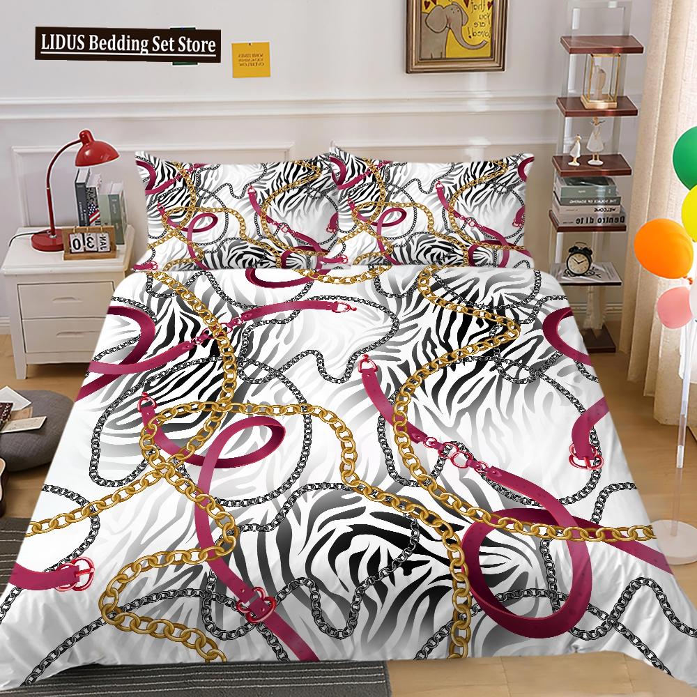 Dark Gold Duvet Cover Set Dull Gold Patterns 3D Luxury Printing Comforter Cover King Queen For Teens Adult Polyester Bedding Set
