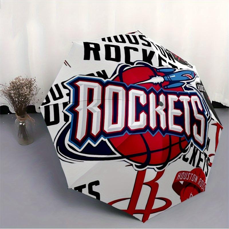 1pc Rockets Basketball Automatic Folding Umbrella - Lightweight, Retractable Design with 8-Rib Durability, Perfect for Outdoor46