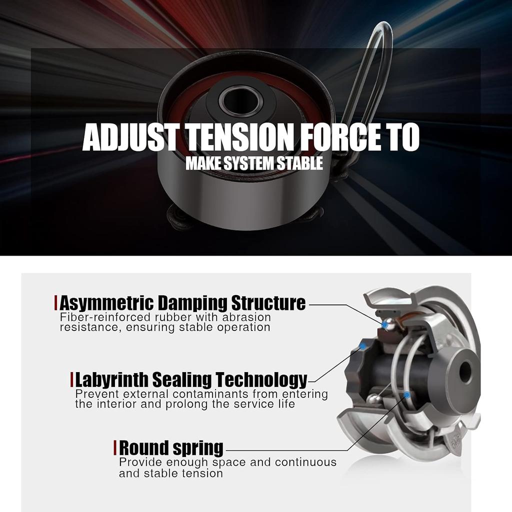 ECCPP Timing Belt Water Pump Kit Fits for 2004-2008 for Chevrolet AVEO AVEO5 TBK335 1.6L DOHC L4 16V VIN 6 E-TEC II