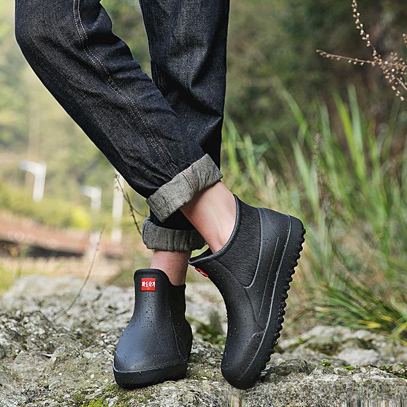 Venkovní holínky Pánské krátké holínky Módní nepromokavá obuv Mytí auta Rybaření Gumová obuv Protiskluzové Lehké návleky