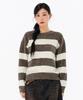 CHASECULT Women'S Striped Round Sweater - Brown