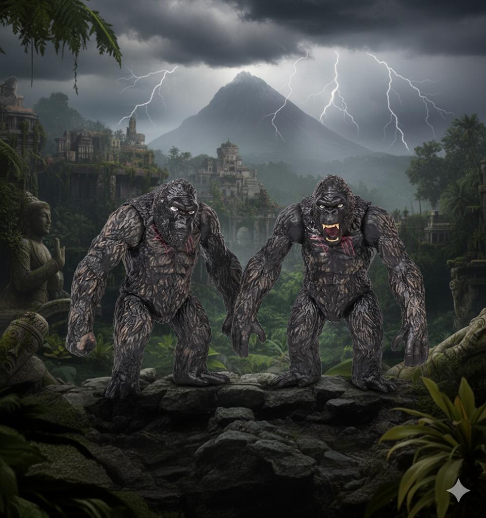 

Кінг Конг King Kong Godzilla vs Kong, кінг конг іграшка, іграшка кінг конг, фігурки 9 см 2шт 9 сірий колір