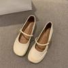 Red Mary Jane shoes women's shoes spring and autumn 2025 new round head soft sole soft surface word with shallow mouth French single shoes