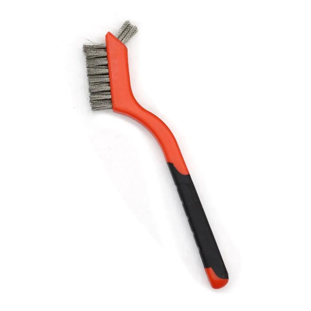 Perie de curățare industrială de 7 inci, alamă, nailon, sârmă din oțel inoxidabil, perie cu peri duri, pentru îndepărtarea ruginei, perie de curățare, unelte de mână