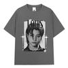 Korean Kpop Hip Hop Group Lngshot LOUIS Tshirt Unisexs Women Clothing Fashion Oversized Cotton Casual Short Sleeve Tops Fan Gifts