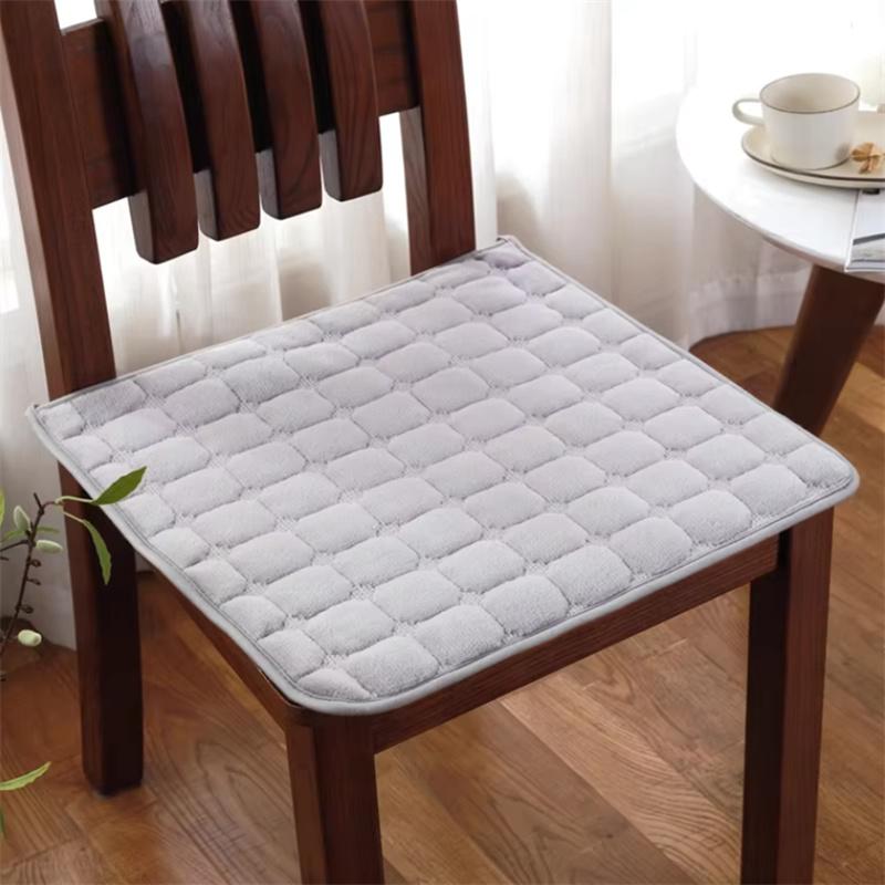 Autumn and Winter Plush Dining Chair Anti-slip Pad Simple Household Soft Stool Mat Study Room Solid Color Computer Chair Cushion