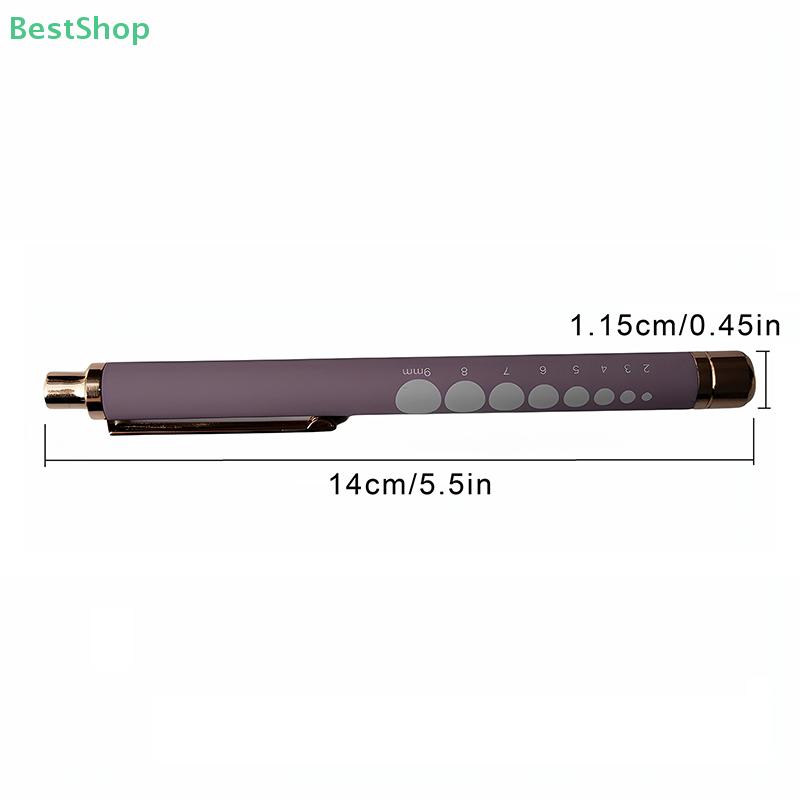 LED Medical Penlight Flashlight With Pupil Gauge Pocket Clip Pen Light For Doctor Nurse Diagnosis