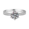 925 Sterling Silver Zircon Adjustable Women's Engagement Ring Wedding Fashion Jewelry Accessories