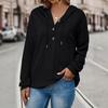 2025 Autumn and Winter TEMU European and American Foreign Trade Women's Clothing Loose Casual Solid Color Hooded Long-sleeved Sweater Women