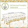 3 Pieces Fall Pumpkin Tablecloth Thanksgiving Tablecloth Autumn Harvest Maple Leaf Table Cover for Fall Thanksgiving Party Supplies, 54 X 108 Inch