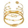 European and American multi-layer metal jewelry simple personalized chain bracelet bohemian fashion multi-layer stacked bracelet set