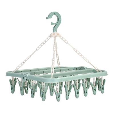 32 Peg Dryer Washing Line Airer Clothes Horse Underwear Socks Pants Hangers Bathroom Storage Rack