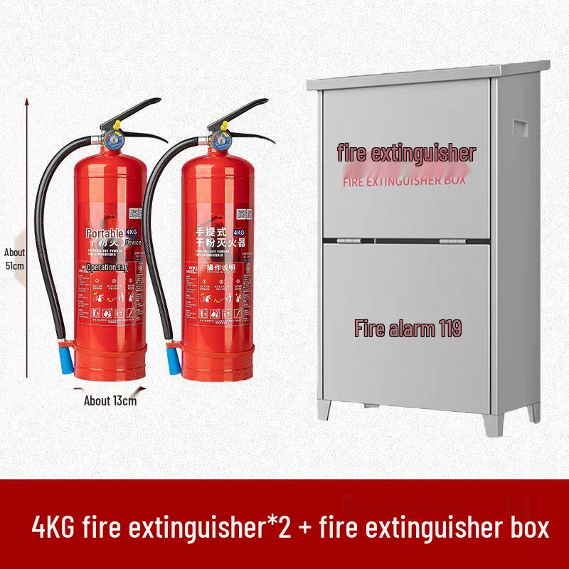 2025 Dry Powder Fire Extinguisher Set: 2 Handheld 4kg Units for Commercial Use (3/5/8kg Options Available)
