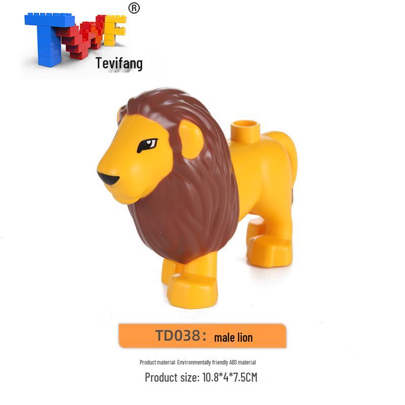 Large Particle Building Blocks: Compatible Prairie Ocean Animal Farm Educational Toys for Kids