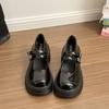 Retro girls leather shoes summer new soft-soled one-pedal college Mary Jane single shoes