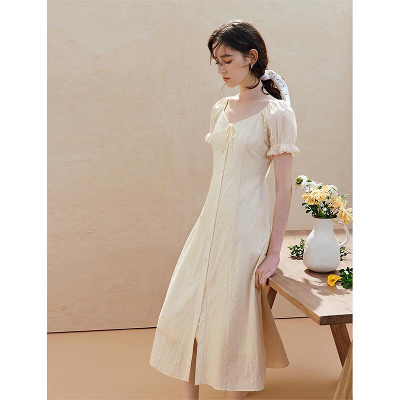 INMAN 100% Xinjiang Cotton Embroidered Tea Dress