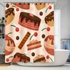Colorful Dessert Pattern Shower Curtain for Bathroom Decoration Modern Style Home Accessories Wall Hanging Waterproof Fabric Cov
