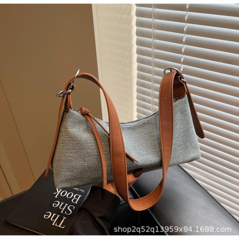 Stylish and Simple Denim Underarm Bag Casual Versatile Women's Bag Single Room Messenger Bag