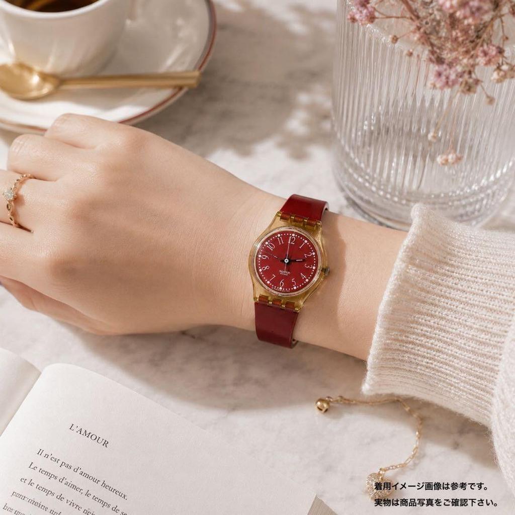 Used SWATCH Swatch 1991 Ladies Watch with Case Battery Replaced Working Item Red Vintage Y2K Quartz