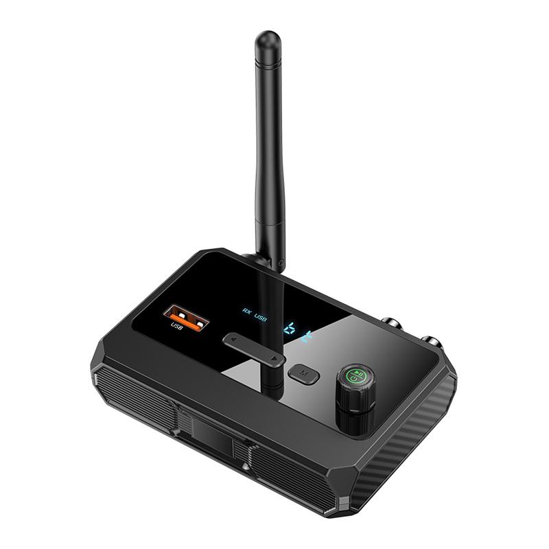 Bluetooth 5.3 audio vevő támogatás USB U-Disk Play vezeték nélküli adapter R/L 2 RCA/3.5MM AUX/optikai szálas csatlakozó autóskészlet hangszóróhoz