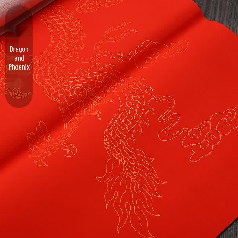 Everlasting Red Gold-Sprinkled Xuan Calligraphy Paper Four-foot Full Sheet