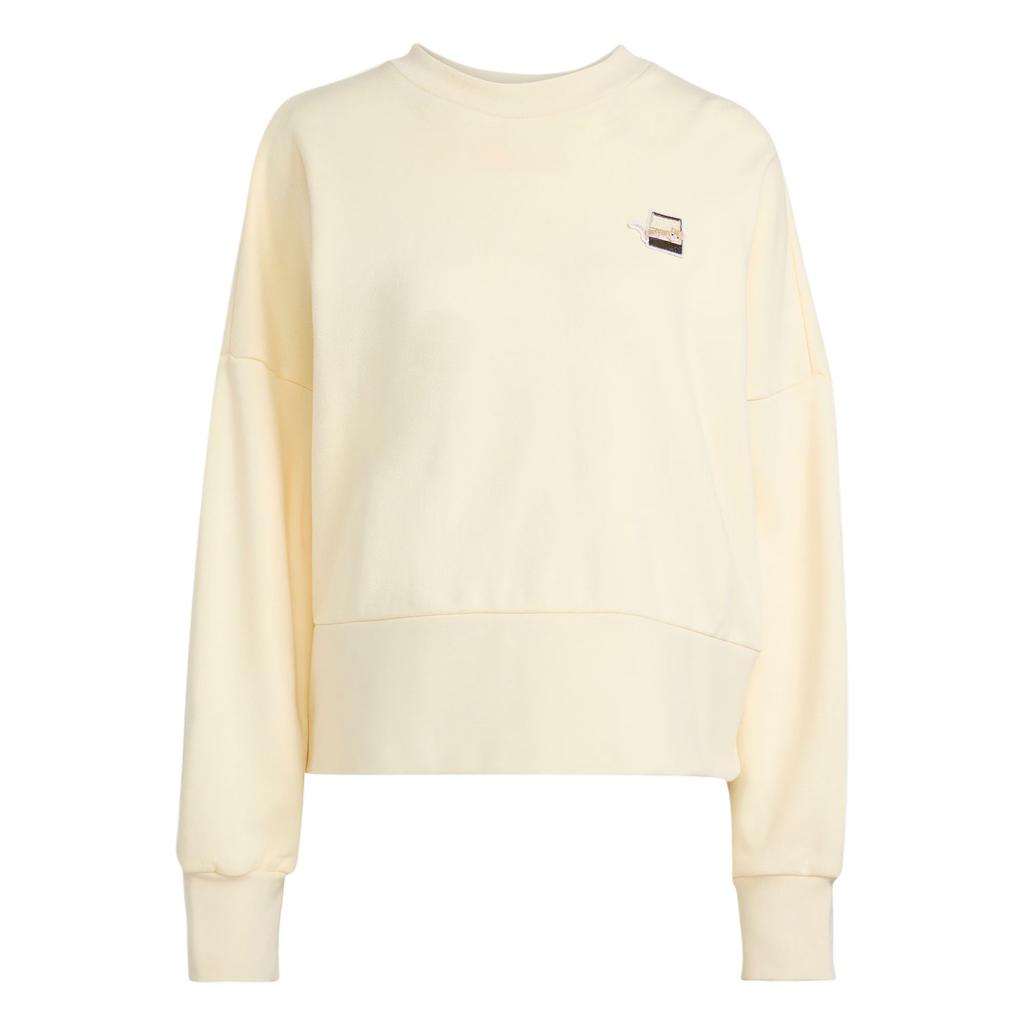 Adidas Cat Patch Sweatshirt Casual Loose Round Neck Drop Shoulder Long Sleeve Women sweatshirt JV6096