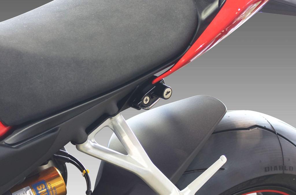 Kijima Motorcycle Parts Helmet Lock Holder, Steel, Anti-Theft, for Panigale V4/S/R, Black, HDC-05011