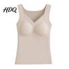 Invisible Vest Seamless Slim Fit Warm Camisole Women Thermal with Built-in Bra Sleeveless Base Layer Velvet Tops for Autumn Winter Comfy Undershirt