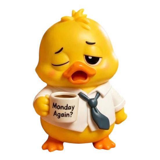 Creative Desktop Accessory Emotional Support Duck Figurine, Resin Yellow Ornament, Decorative Craft for Office Cute Statue Home Desk Decor Figurine