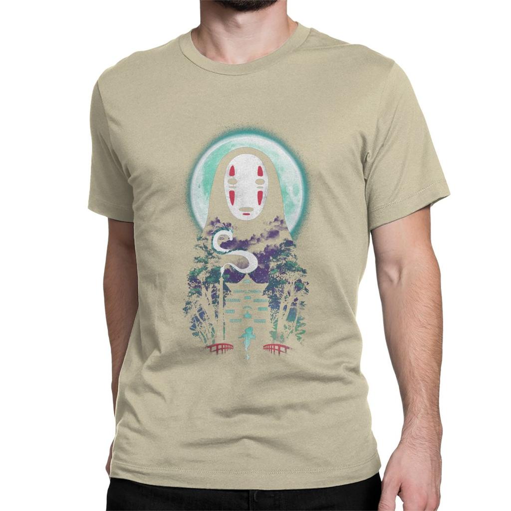 Hipster Forest Spirit T Shirts For Men Crew Neck T Shirts Spirited Away Ghibli Short Sleeve