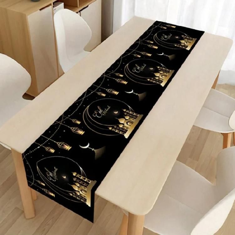 Eid Mubaraks Tablecloth Islamic Muslims Party Supplies Handmade Table Runner Table