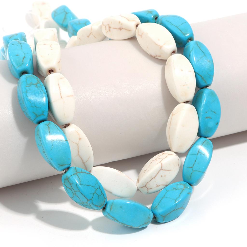 1 Strand Natural Turquoise Stone Beads Blue White Loose Spacer Gemstone Beads For Jewelry Making DIY Bracelets Necklace Supplies