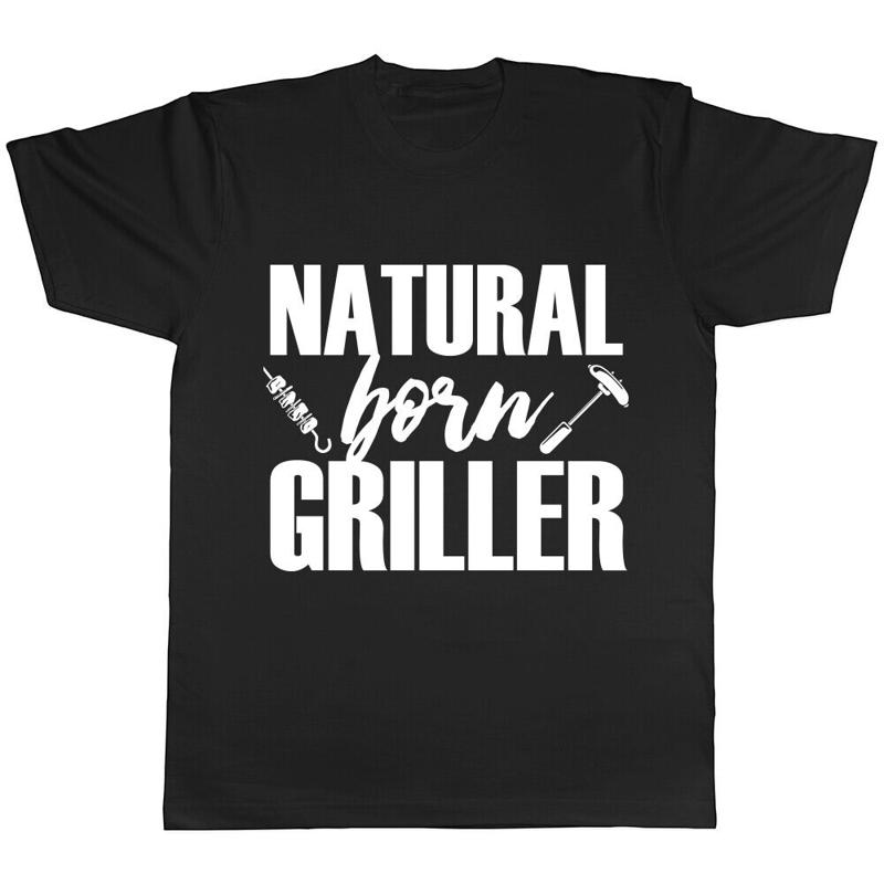 Natural Born Griller Barbecue Hommes Femmes Dames T-Shirt Tee S разноцветный