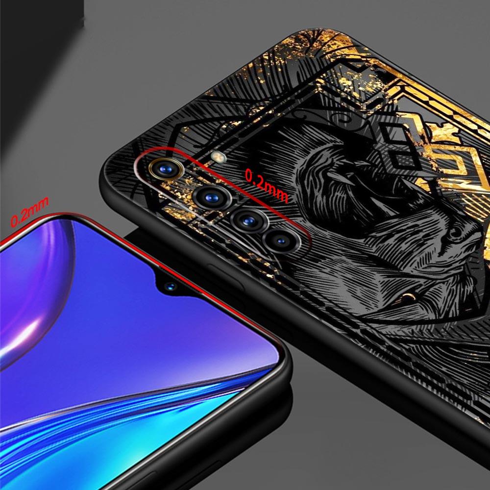 Cross Pattern Bicolor Lion Case For Realme C67 C63 C55 C53 C35 C25 C21 GT 2 3 5 6 10 11 12 13 Pro Plus 5G Soft TPU Phone Cover