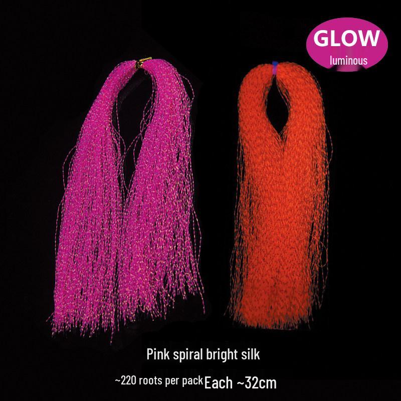 Luminous UV Spiral Silk Fishing Jig Hook Tying Material