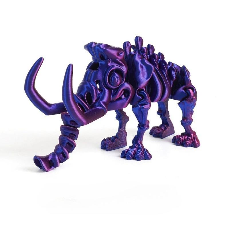 3D Printing Mammoth Dinosaur Model – Full Jointed Movable Figurine, Realistic Desktop Craft Ornament & Gift