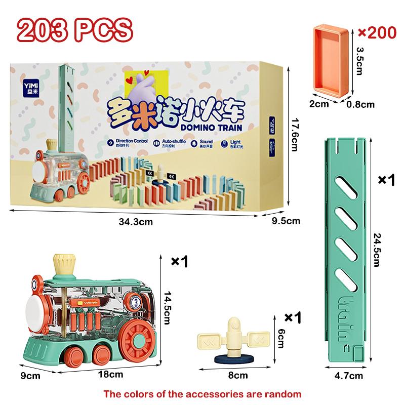 Non-Toxic Electric Domino Train Set Kids Automatic Laying Colorful Domino Train With Lighting Sound Effects Diy Toys Kids Birthday Gift