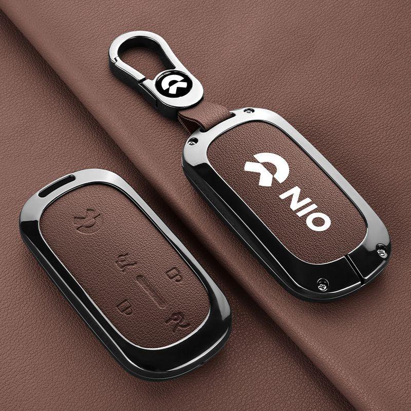 Premium Alloy Full Wrap Key Case Shockproof Cover Shell Keychain for NIO ES6 ET5 EC6 ES8 ET7 ES7 EC7 Men Women Auto Accessories
