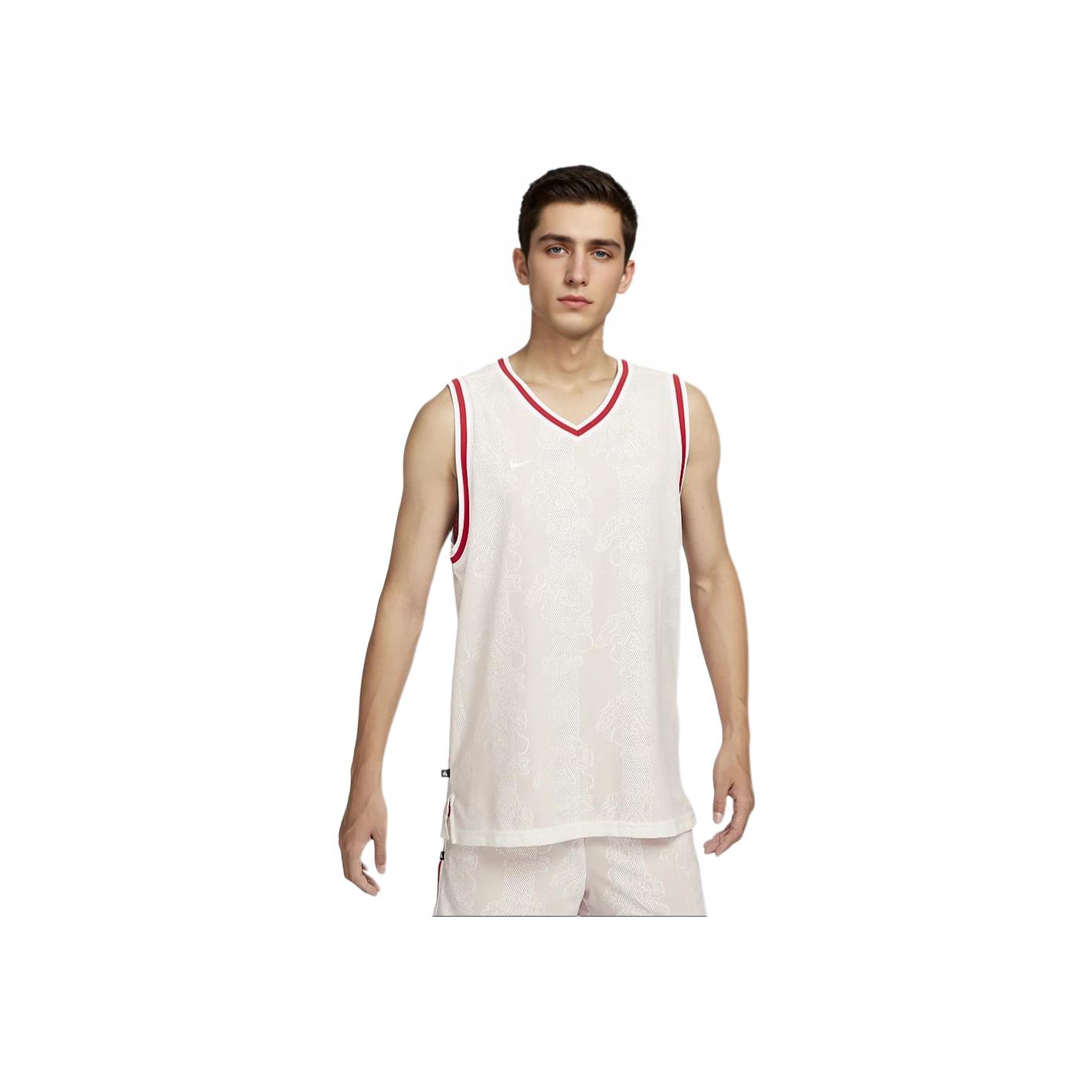 Nike Giannis Dri-FIT DNA Цветочный узор Дышащая Быстросохнущая Логотип Пуловер Баскетбольная майка Мужская майка Парусиново-белый FZ0925133 2XL
