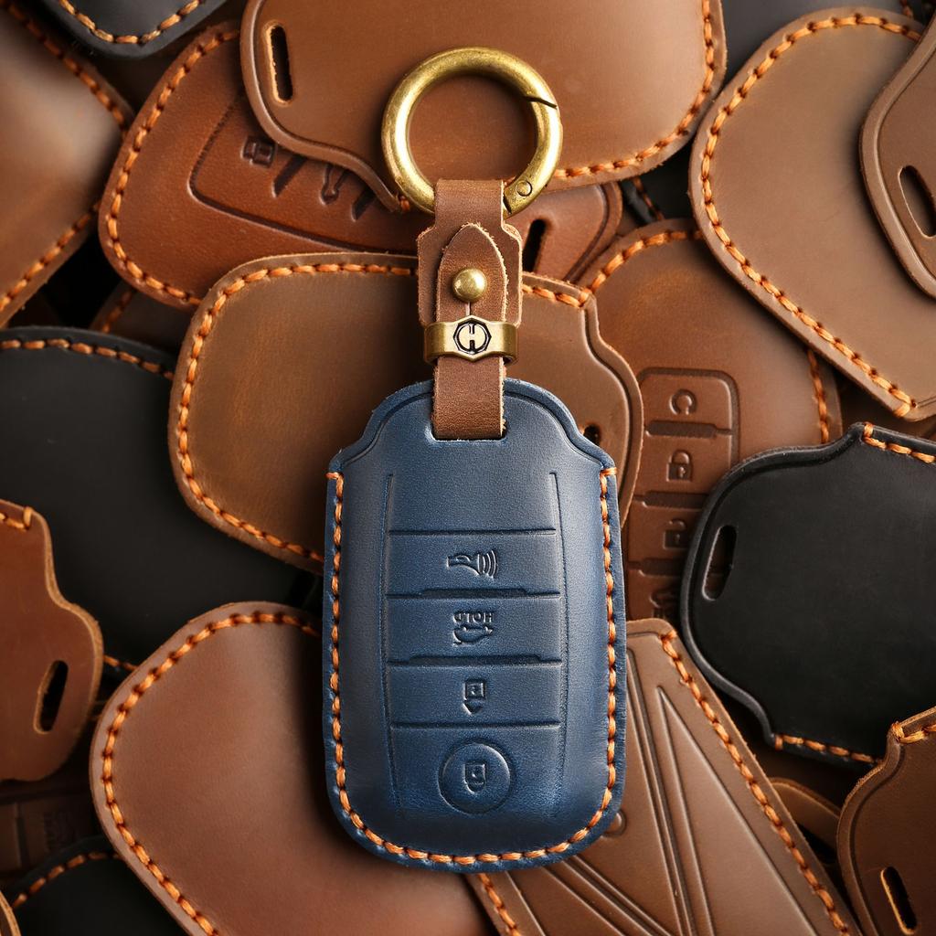 Retro Leather Key Bag Is Suitable for Kia Jiahua Commercial Vehicle Mpv Key Cover, Pure Handmade Cowhide Protective Case