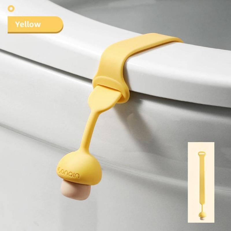 1pc Silicone Toilet Seat Cover Lid Lifter Mushroom Shape Ring Flapper Handle Holder Household Bathroom WC Accessories Avoid Touching