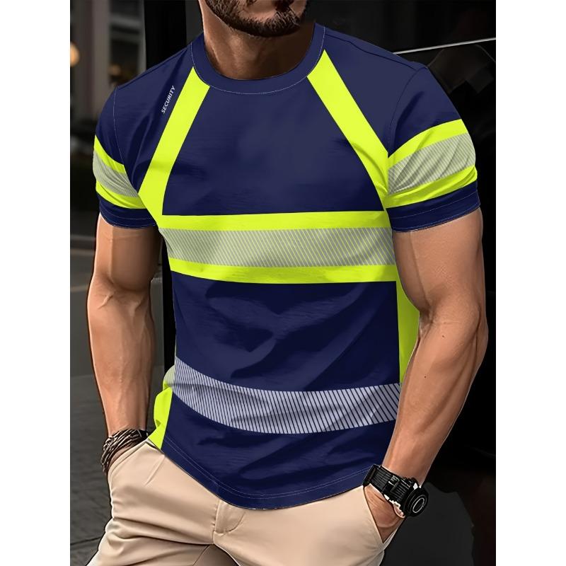2026 Sommer Herren Europäischer Stil Neues Gestreiftes Print Weiches und Atmungsaktives Rundhals-T-Shirt für Freizeit, Sport und Outdoor