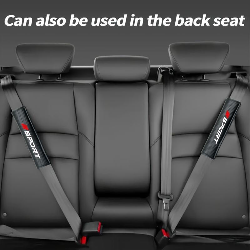 Carbon Fiber Texture Car Seat Belt Shoulder Pad Covers, Stylish Sport Design Universal Seat Belt Pads for All Seasons