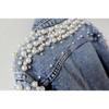 Giacca di Jeans Robusta con Perline per Donna - Capo di Moda Stile Europeo e Americano